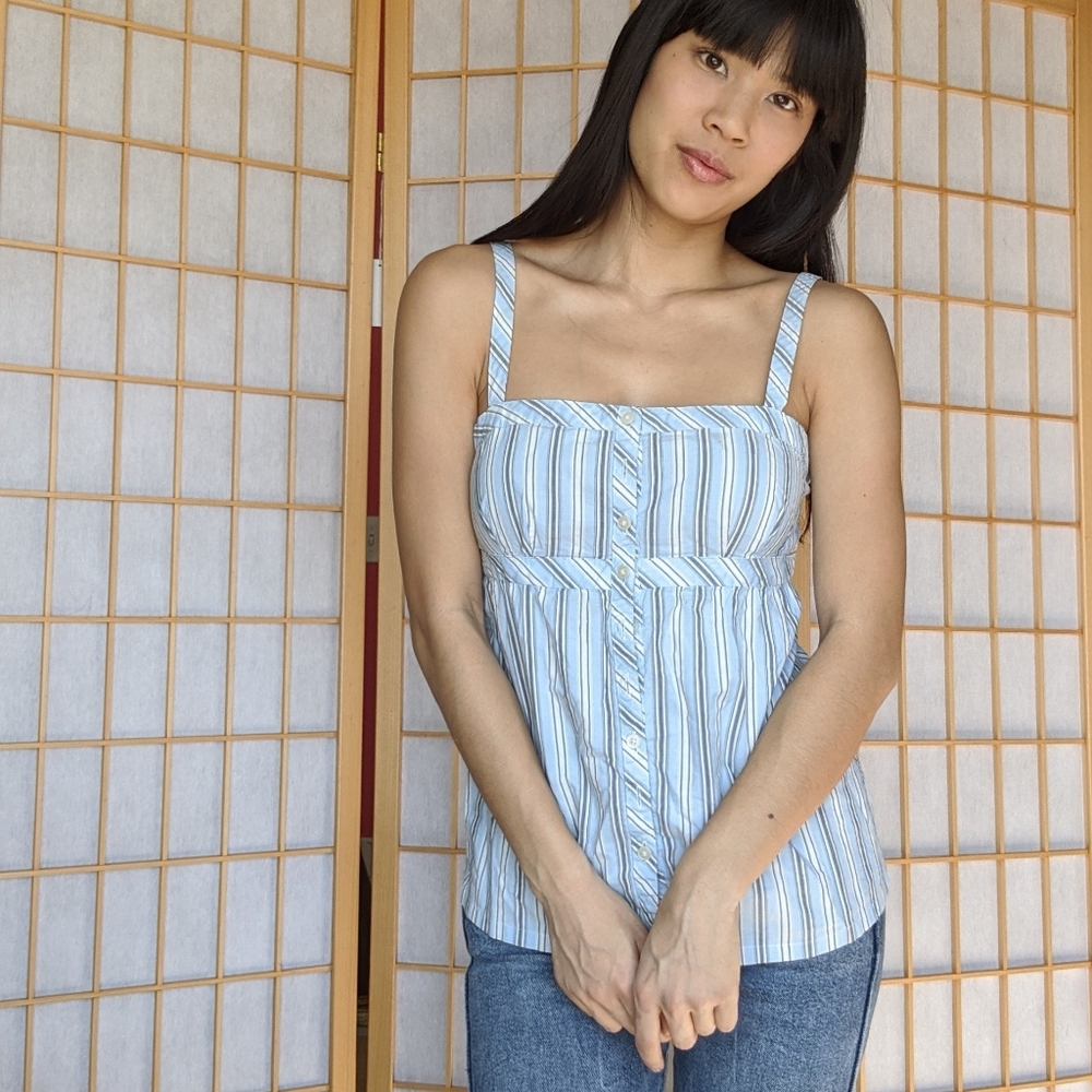 🛍 Striped button up tank